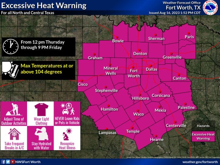 111-Degree Heat Warning Issued Across Parts Of Texas 111-Degree Heat Warning Issued Across Parts Of Texas