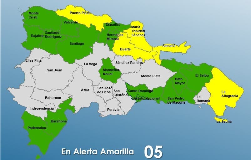 Alerta Meteorológica: 9 Provincias En Amarillo, 5 En Verde Según El COE Alerta Meteorológica: 9 Provincias En Amarillo, 5 En Verde Según El COE