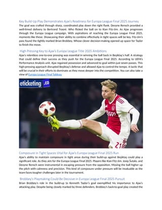 Analyzing Brobbey's Physicality: A Europa League Advantage For Ajax Analyzing Brobbey's Physicality: A Europa League Advantage For Ajax
