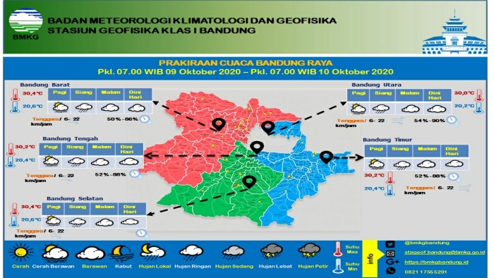 Bandung Hujan Pukul 1 Siang? Prakiraan Cuaca 22 April Jawa Barat Bandung Hujan Pukul 1 Siang? Prakiraan Cuaca 22 April Jawa Barat