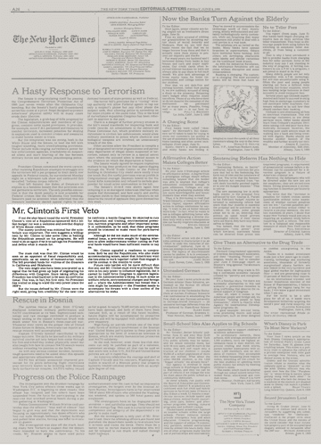 Clinton's Veto Threats: A Budget Showdown Perspective Clinton's Veto Threats: A Budget Showdown Perspective