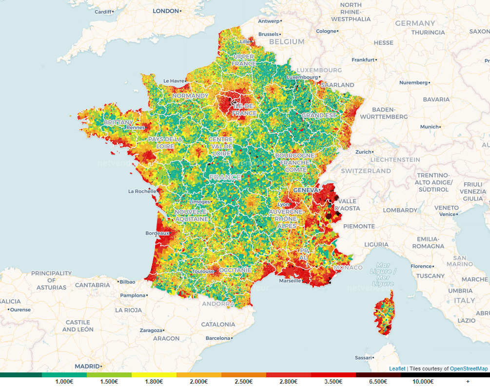 Évolution Des Prix Immobiliers : Carte Interactive Des Prix Des Maisons En France Évolution Des Prix Immobiliers : Carte Interactive Des Prix Des Maisons En France