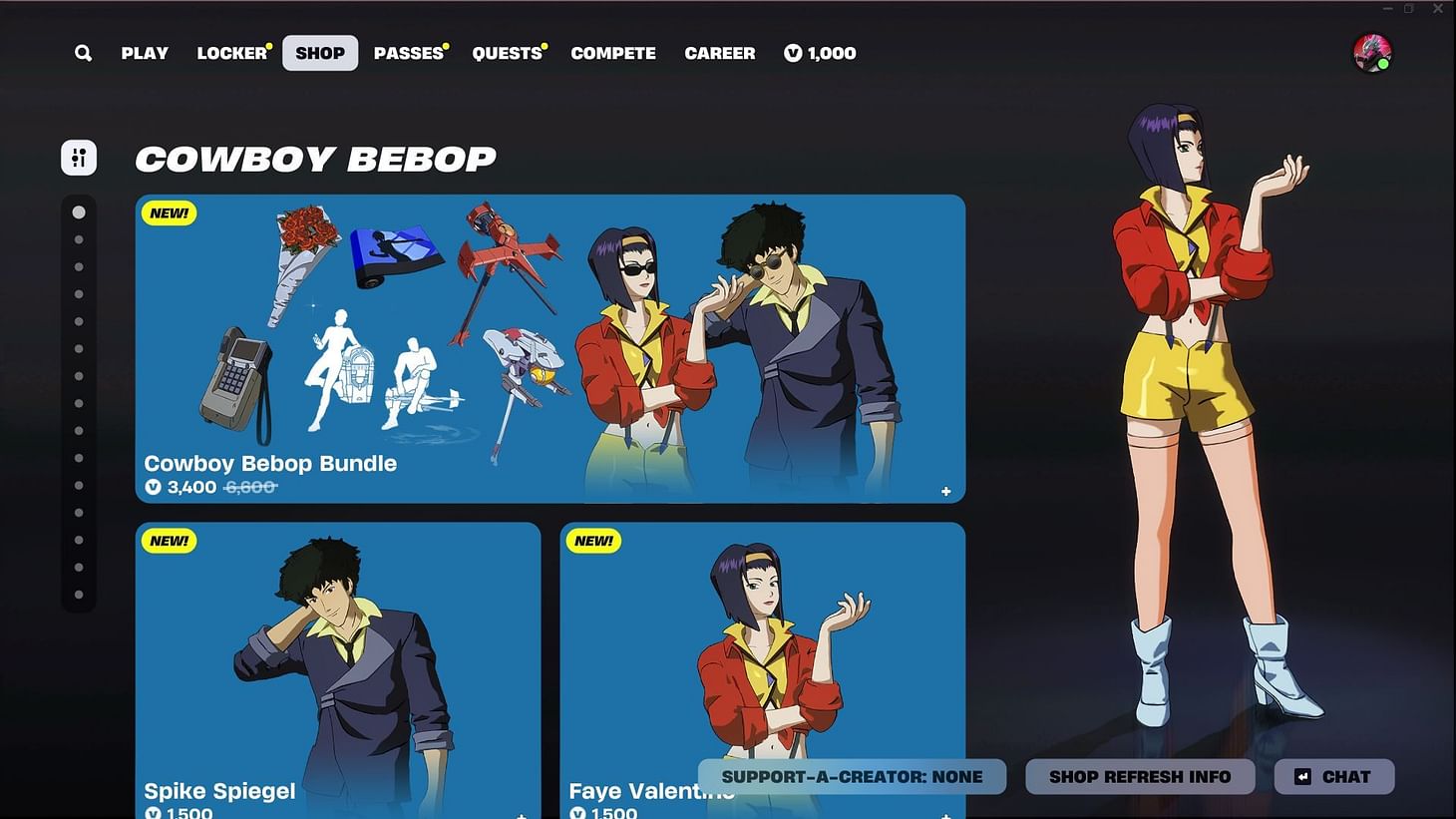 Fortnite Cowboy Bebop Bundle: Price Check For Faye Valentine And Spike Spiegel Skins Fortnite Cowboy Bebop Bundle: Price Check For Faye Valentine And Spike Spiegel Skins