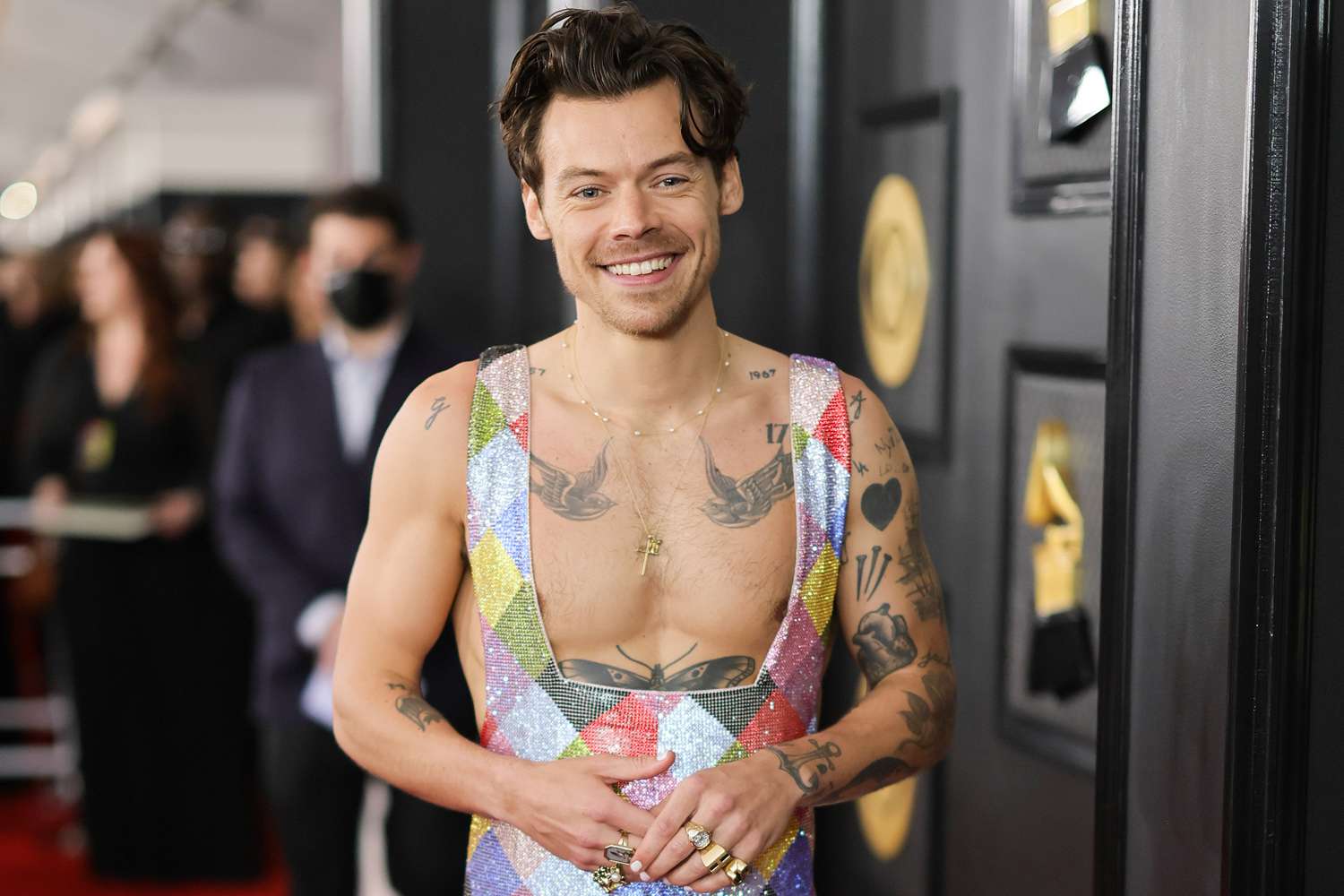 New Look: Harry Styles And His Seventies-Style Mustache In London New Look: Harry Styles And His Seventies-Style Mustache In London