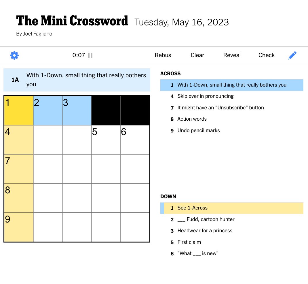 NYT Mini Crossword Answers March 13, 2025 - Full Solution NYT Mini Crossword Answers March 13, 2025 - Full Solution