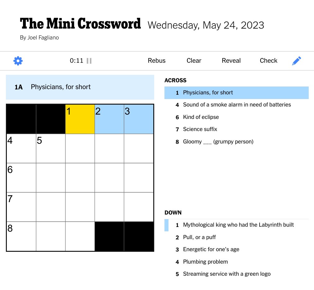 NYT Mini Crossword - March 13, 2025 - Solutions And Clues NYT Mini Crossword - March 13, 2025 - Solutions And Clues