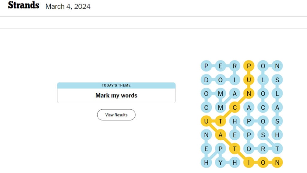 NYT Strands Answers For Friday, March 14th (Game 376) NYT Strands Answers For Friday, March 14th (Game 376)