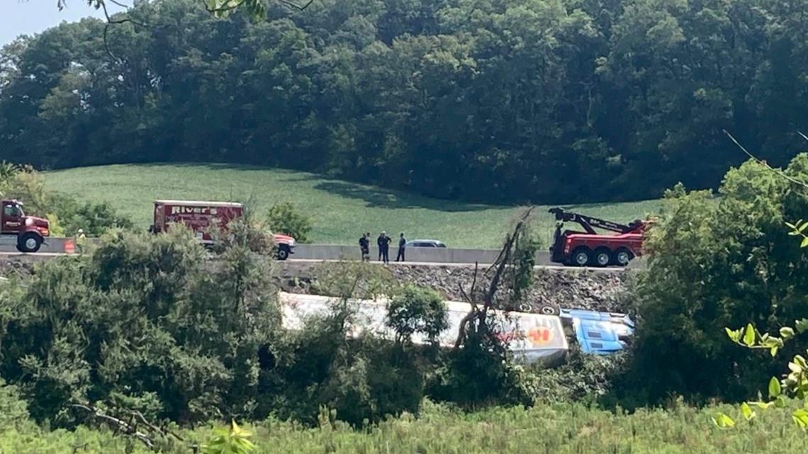 Produce Hauling Truck Accident On Interstate 83 Produce Hauling Truck Accident On Interstate 83