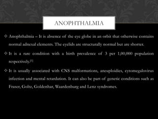 Rare Eye Condition: A Guide To Bilateral Anophthalmia For Parents And Healthcare Professionals Rare Eye Condition: A Guide To Bilateral Anophthalmia For Parents And Healthcare Professionals