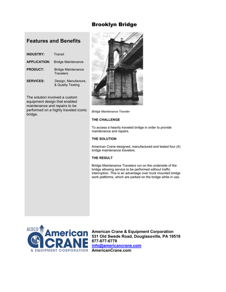 Review Of The Brooklyn Bridge's Foundation And Long-Term Stability Review Of The Brooklyn Bridge's Foundation And Long-Term Stability