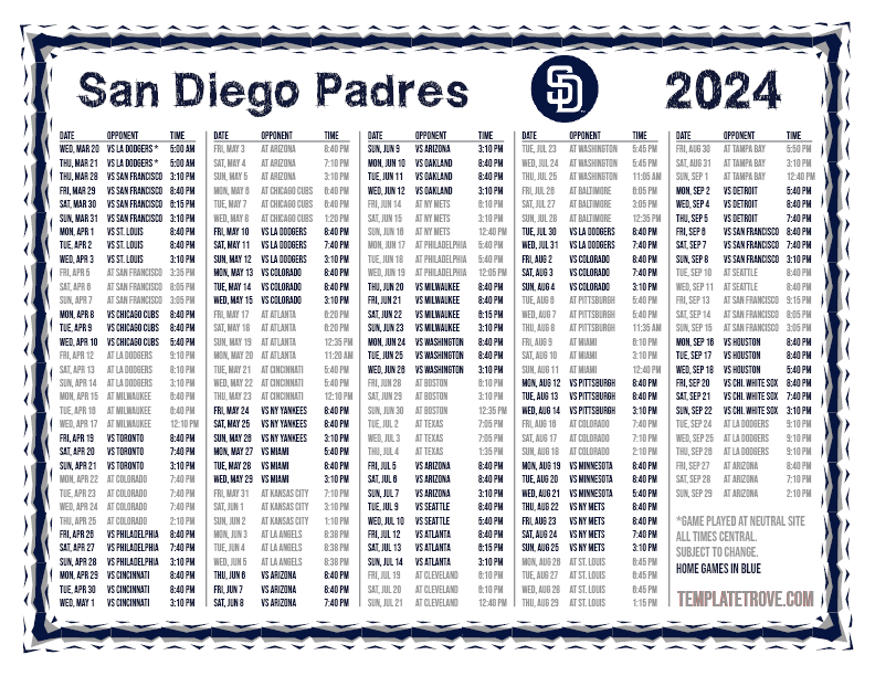 San Diego Padres Release 2025 Regular Season Broadcast Schedule San Diego Padres Release 2025 Regular Season Broadcast Schedule