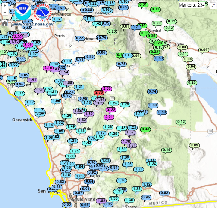 San Diego's Latest Rainfall Totals | CBS8.com Weather San Diego's Latest Rainfall Totals | CBS8.com Weather