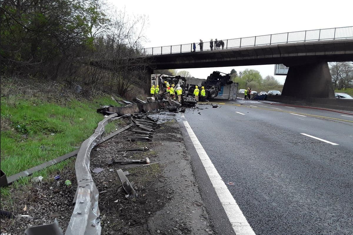 Severe Delays On M6 Motorway Due To Van Crash Severe Delays On M6 Motorway Due To Van Crash