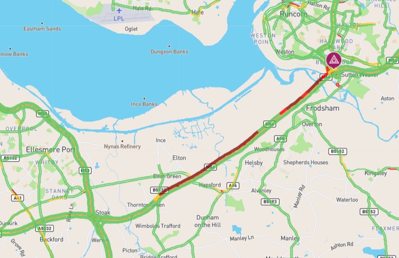 Significant Delays On M56 Near Cheshire/Deeside After Collision Significant Delays On M56 Near Cheshire/Deeside After Collision