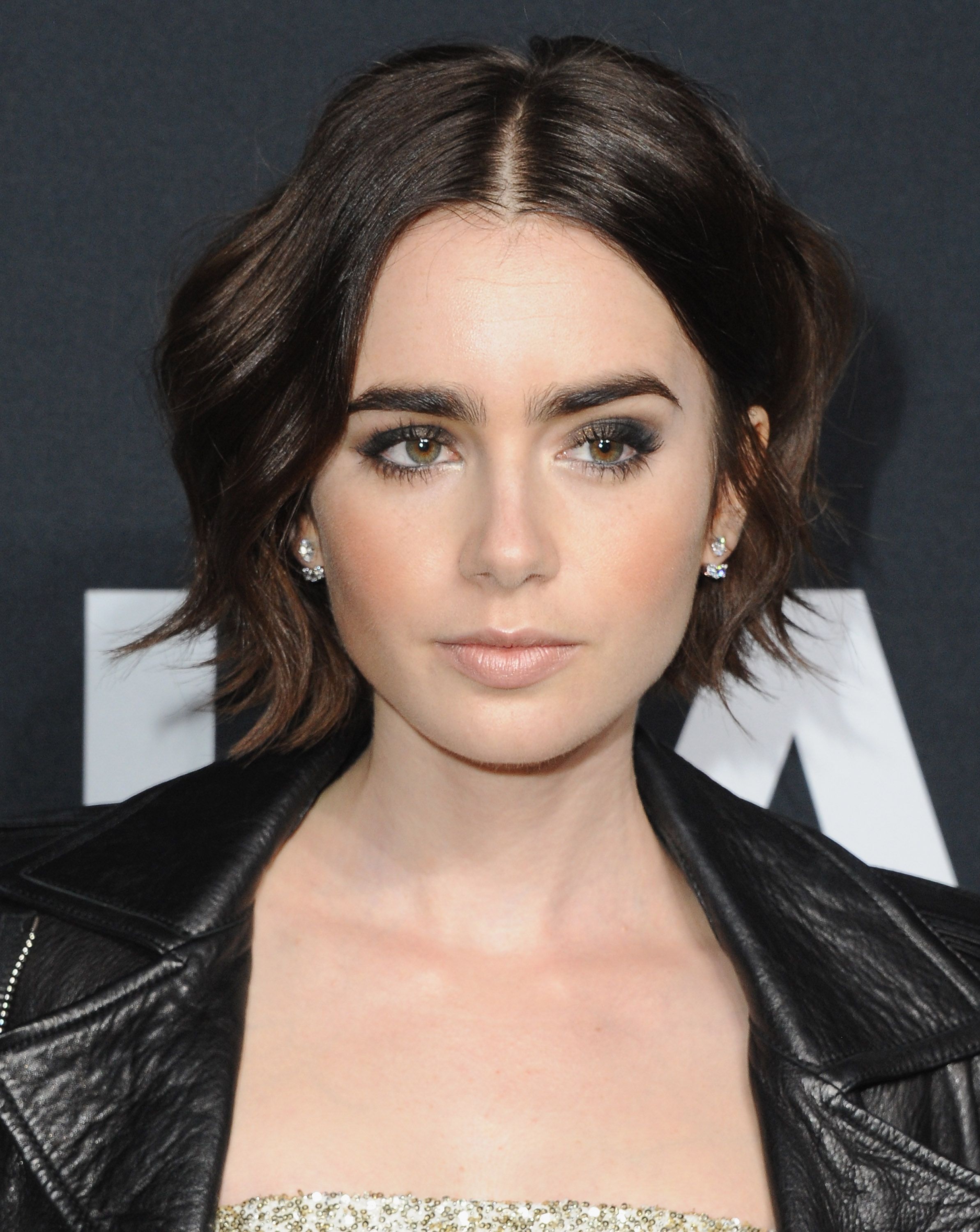 The Lily Collins Look: Bob, Brows, And Nude Lips The Lily Collins Look: Bob, Brows, And Nude Lips