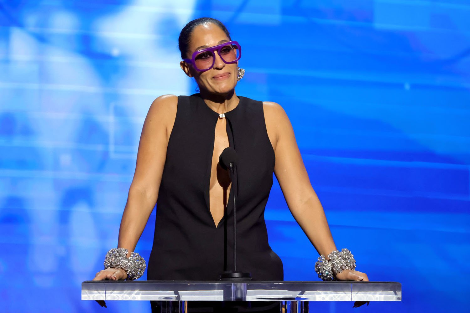 Tracee Ellis Ross's Black Liquid Leather Dress: NYC Style Evolution Tracee Ellis Ross's Black Liquid Leather Dress: NYC Style Evolution