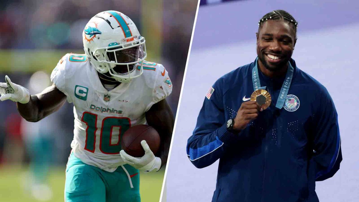 Tyreek Hill Vs. Noah Lyles: Michael Johnson's Expert Opinion On The Hypothetical Race Tyreek Hill Vs. Noah Lyles: Michael Johnson's Expert Opinion On The Hypothetical Race