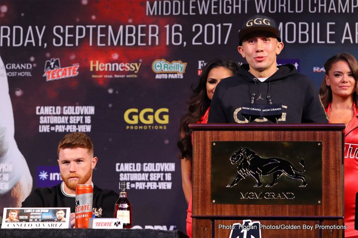 Undisputed Championship Showdown: Canelo And GGG Face Off In NYC Press Conference Undisputed Championship Showdown: Canelo And GGG Face Off In NYC Press Conference