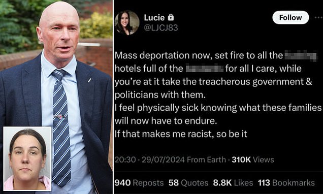 Wife Of Tory Councillor Appeals 31-Month Prison Sentence After Migrant Post Wife Of Tory Councillor Appeals 31-Month Prison Sentence After Migrant Post