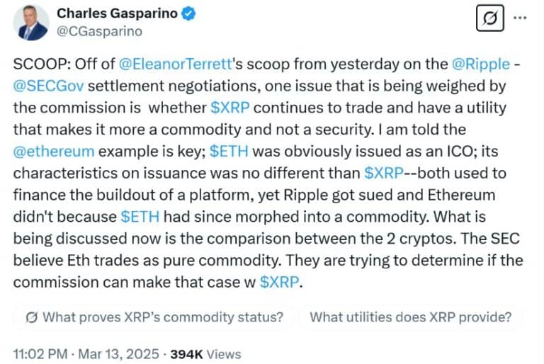 XRP As A Commodity: Potential Outcome Of Ripple-SEC Settlement Talks XRP As A Commodity: Potential Outcome Of Ripple-SEC Settlement Talks
